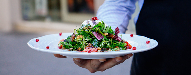 serving food in a plate